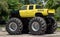 View of yellow monster truck