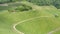 View of young vineyards and green fields of the Black Forest. Beautiful and picturesque landscape of Baden Wurttemberg