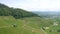 View of young vineyards and green fields of the Black Forest. Beautiful and picturesque landscape of Baden Wurttemberg