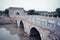 View of Yuntong Bridge crossing the Xiao Dowager River. Zhangjiawan, Tongzhou, Beijing, China.