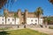 View at the Zafra castle in the streets of Zafra in Spain