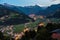 View on Zell am Ziller city and alps at night