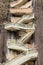 A view of zig zag stairs on the Rock, Guatape, Colombia.