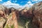 View of Zion National Park from top of Angelâ€™s Landing, Utah, USA