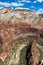 View of Zion National Park from top of Angelâ€™s Landing, Utah, USA