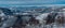 View from Zonka hill above Oscadnica village in winter Kysucke Beskydy mountains in Slovakia