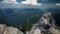 View from the Zugspitze peak on Garmisch-Partenkirchen and Eibsee time-lapse