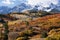 Viewed from the Dallas Divide is the Mount Sneffels Range within the Uncompahgre National Forest, Colorado.