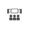 Viewers in the cinema icon. Cinema element icon. Premium quality graphic design. Signs, outline symbols collection icon for websit