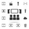 viewers in the cinema icon. Set of cinema element icons. Premium quality graphic design. Signs and symbols collection icon for we