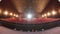 Viewers watch motion picture at movie theatre timelapse