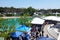 Viewing area in front of the Peace Lake stage during the International Festival at Soka University