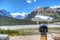 Viewing the Stutfield Glacier in Jasper National Parki