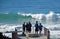 Viewing surf at Brooks Street Beach in Laguna Beach, California.