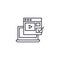 Viewing videos linear icon concept. Viewing videos line vector sign, symbol, illustration.