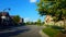 Viewpoint of Beautiful Suburban Residential Area in Summer During the Day With Gentle Wind Blowing.  Pretty Suburb City Landscape