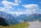 Viewpoint with benches at Mannlichen summit, switzerland