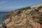 Viewpoint with brownstone cliffs on the Portuguese Atlantic coast