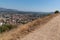 Viewpoint hill pathway view Cavaillon town with mountain background in Provence France