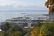 Viewpoint of an industrial port and marina.