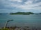 Viewpoint of Khao Ma Jor Pier with Idyllic ocean Samae San Island and rainy cloud sky