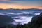 Viewpoint mist mountain colorful at dawn