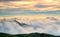 Viewpoint,mountain,mist at sunrise time in Phu Thap Boek with a