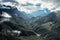 Viewpoint mountain range highest on fog in Tram Ton Pass