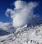 Viewpoint on snowy mountains