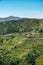 Viewpoint of the Terraces Miradouro dos Socalcos, overlooking the Agricultural terraces famous Tibete style landscape view,