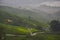 Viewpoint on the top of cameron highland, tea valley and sunrise