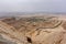 Viewpoint of twisted highway on Jebal Hafeet and City aka Jebel Hafit in Al Ain, UAE