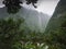 Viewpoint on the White Waterfall in Reunion Island