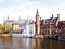 Viewpoints of old town Architecture style in brugge belgium