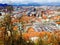 Viewpoints old town city in Ljubljana Slovenia