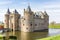 Views of the 700 year old castle `Muiderslot` with castle-moat, Netherlands 2