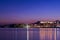 Views of AlmuÃ±ecar with its Arabian castle and its rocks at nightfall. Long exposure