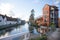 Views along the canal in Newbury, Berkshire in England