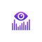 Views analytics icon, eye and graph