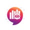 Views analytics icon with eye and graph