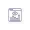 Views analytics icon, line vector