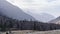 Views of the Baserca reservoir valley in winter