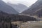 Views of the Baserca reservoir valley in winter