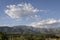 Views from Candeleda of the clouds in the sky over the Sierra de Gredos in Avila, Castilla Leon, Spain, Europe.