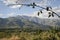 Views from Candeleda of the clouds in the sky over the Sierra de Gredos in Avila, Castilla Leon, Spain, Europe.