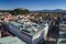 Views of the city of Ljubljana, with the Castle `Ljubljana grad` in the background. Ljubljana, Slovenia.