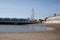 Views of Clacton Pier and the beach at Clacton on sea in Essex in the UK