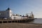 Views of Clacton Pier and the beach at Clacton on sea in Essex in the UK