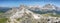 Views of Dolomite mountains from Nuvolau mountain hut, Dolomites, Italy