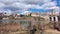 Views of the Duero River with a bridge as it passes through Tordesillas, in Valladolid, Spain. Europe.